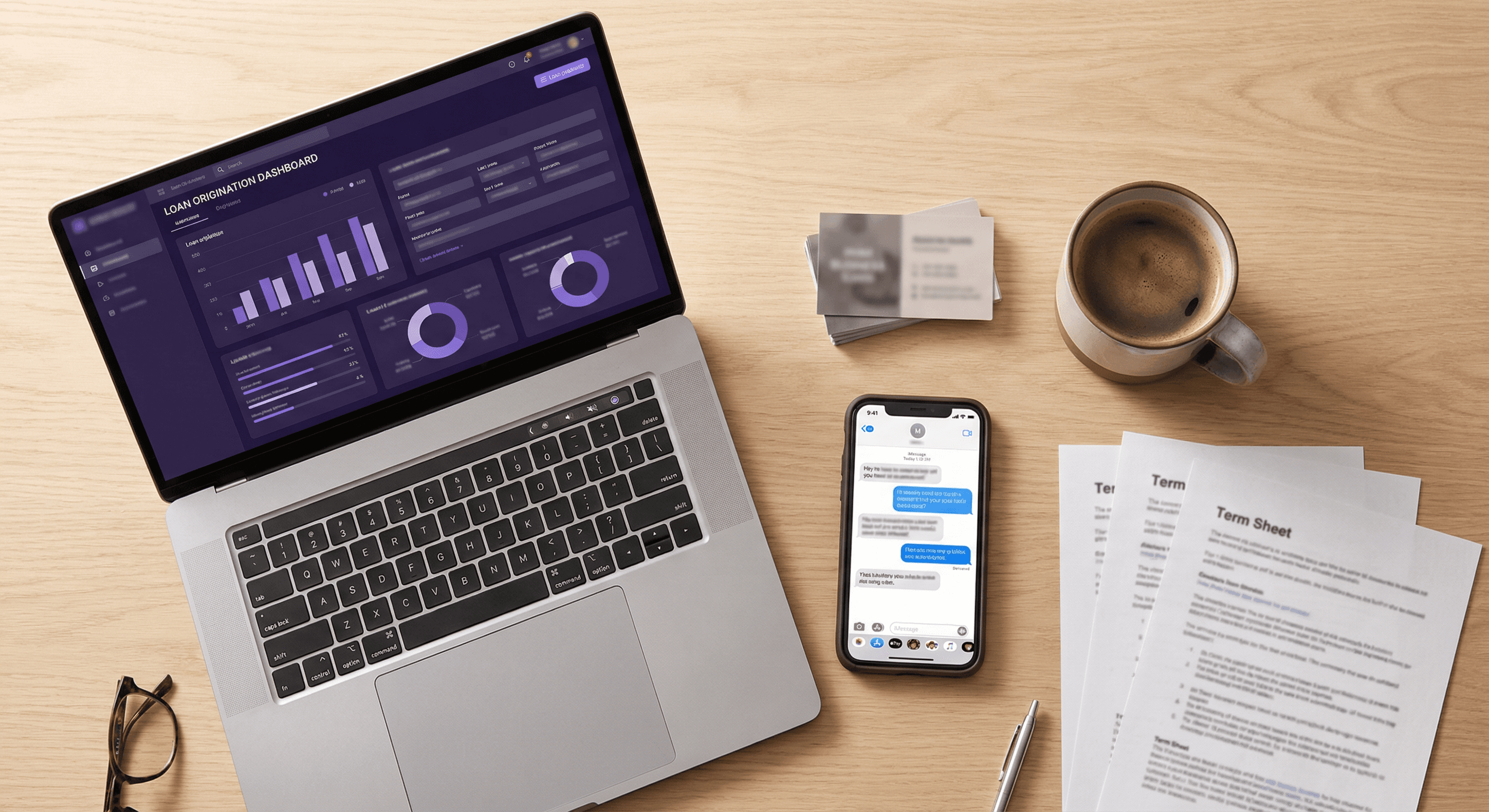 Modern broker workspace with loan dashboard